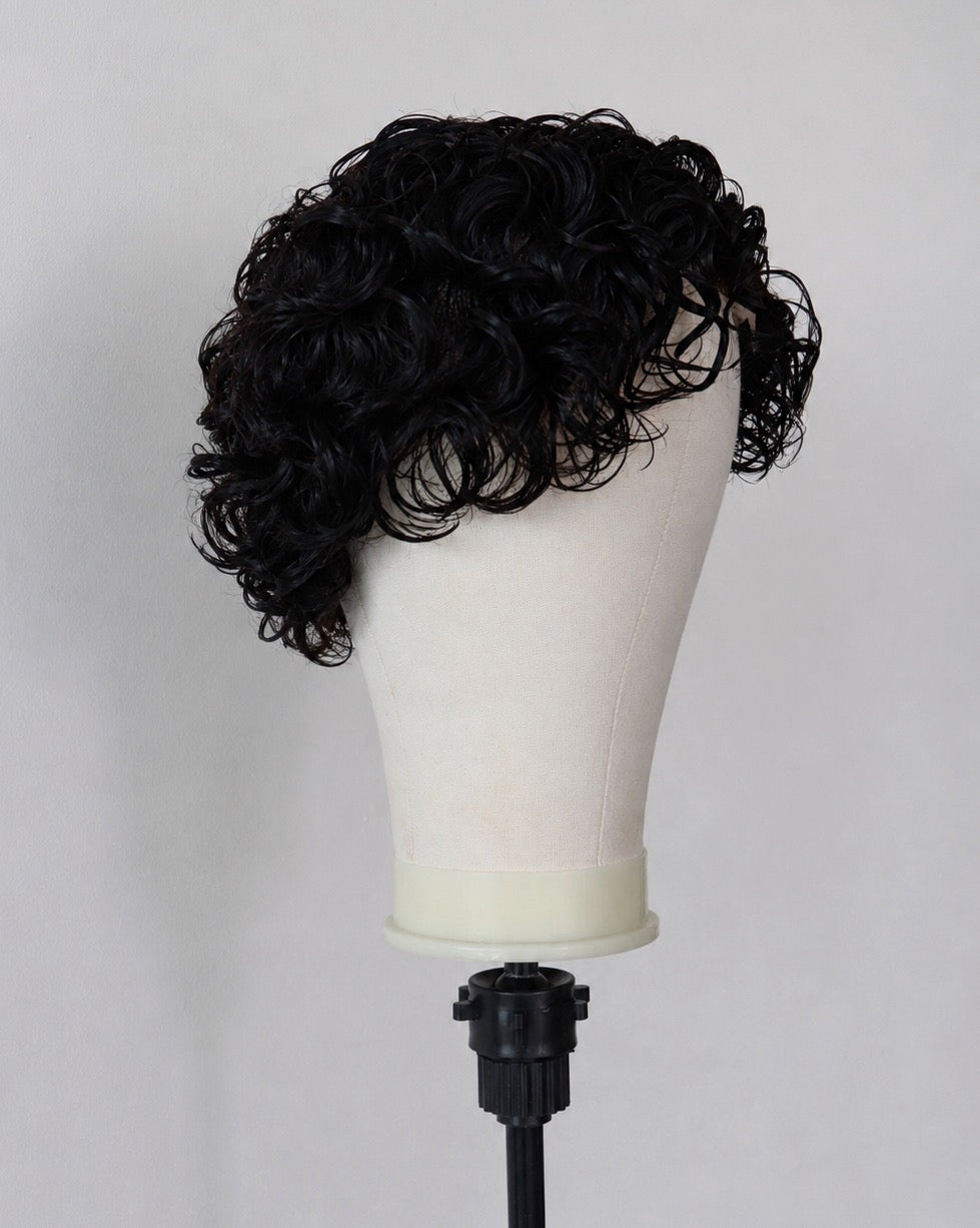 Black short wavy